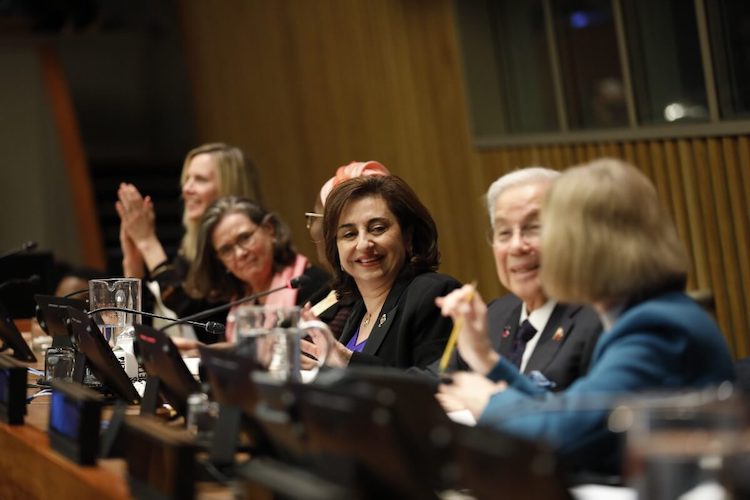 Photo: Final meeting of the 68th session of the Commission on the Status of Women (CSW68) on 22 March which pledged agreed solutions to strengthen financing and institutions to eradicate women’s and girls’ poverty. Photo: UN Women | Ryan Brown