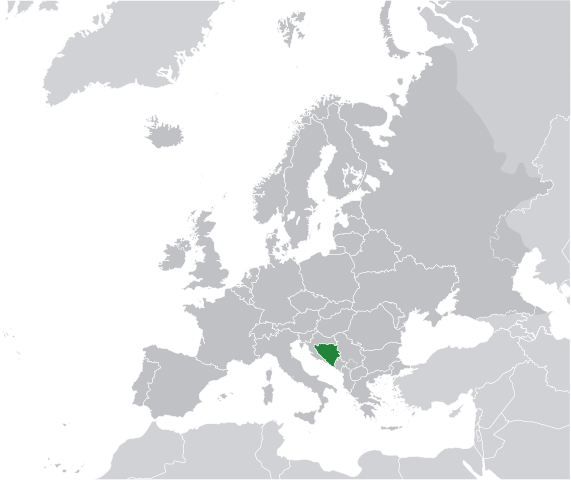 Location of Bosnia and Herzegovina in Europe, By Own work, CC BY 3.0, 