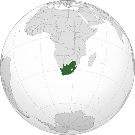 Location of South Africa