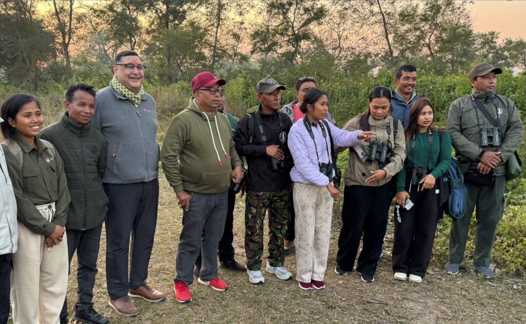 Adil Najam with young Buffer Zone forest guides.