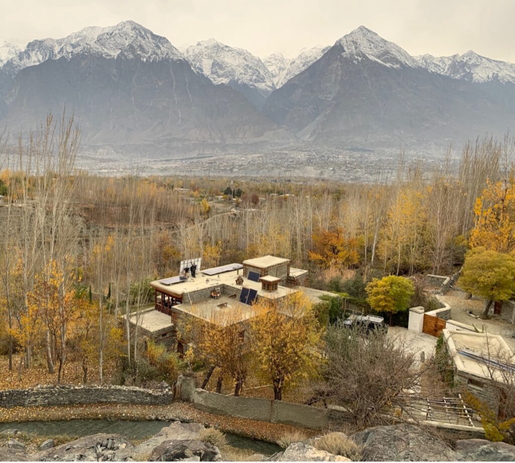 A house in rural Gilgit with solar panels. Credit: SHAMA Solar.