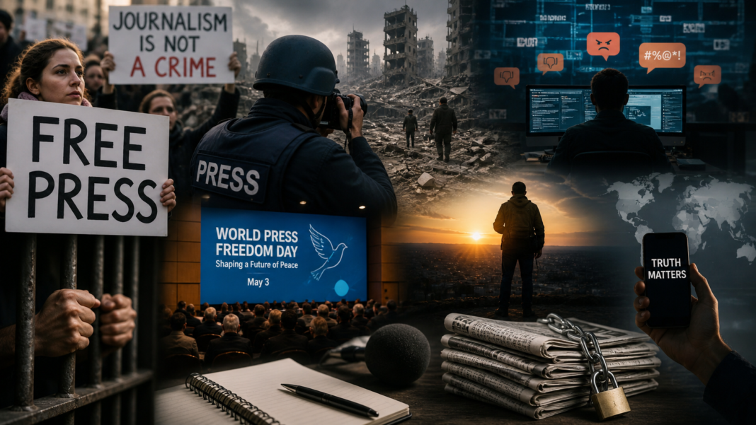 Journalists confront repression, disinformation, and conflict as the struggle for press freedom becomes inseparable from the pursuit of truth, peace, and human rights. Credit: INPS Japan.