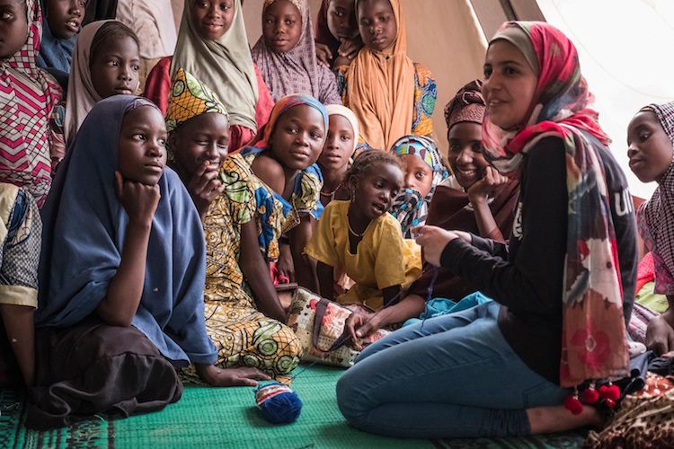 Photo: UNICEF's youngest Goodwill Ambassador Muzoon Almellehan in Chad. Credit: UNICEF UK.