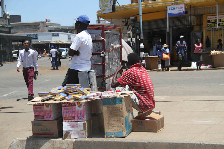 Photo: With Zimbabwe's economy falling apart, the country faces an arduous task to promote inclusive and sustainable economic growth and decent work for all, with many jobless Zimbabweans taking to street pavements as vendors. Credit: Jeffrey Moyo | INPS-IDN