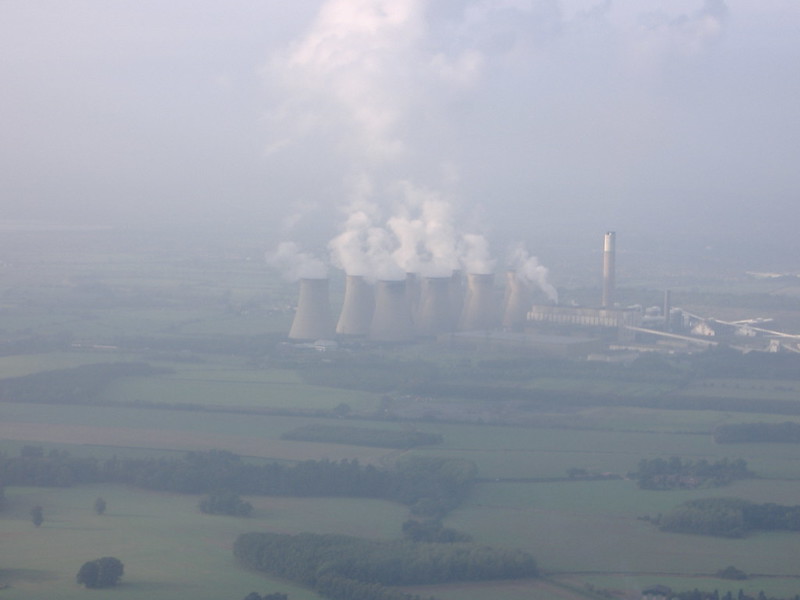 Ratcliffe-on-Soar Power Station from an aeroplane. Credit: Matt Buck/Climate Visuals