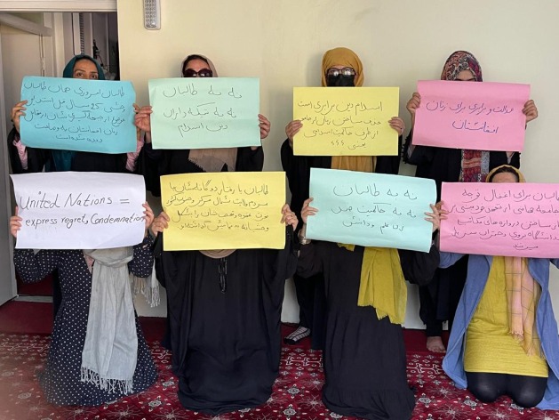 Though silenced in public, Afghan women continue their resistance in secret. Credit: Learning Together