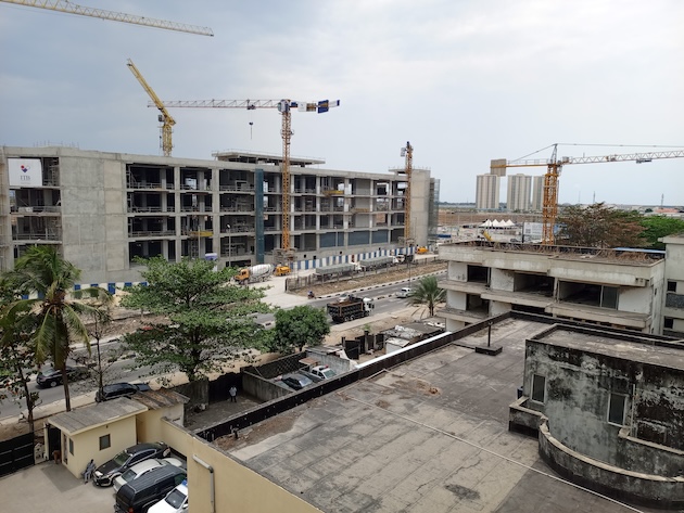 High-rise buildings under construction in Lagos, Nigeria. Most accommodation is unaffordable for young Nigerians. Credit: Promise Eze/IPS