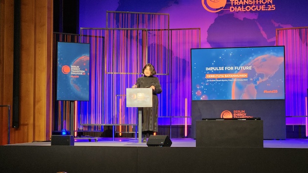 Gereltuya Bayanmukh speaks about her motivations to become involved in climate activism. Credit: Leo Galuh/IPS