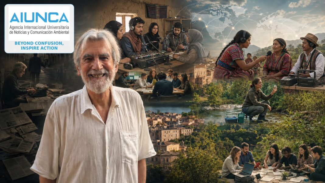 La visión del periodismo de Ricardo Grassi conecta a los medios universitarios, los reporteros profesionales y las comunidades locales, desde Afganistán hasta América Latina, transformando el conocimiento confiable y de raíz local en diálogo y acción a través de la red global de AIUNCA. Gráfico: INPS Japan